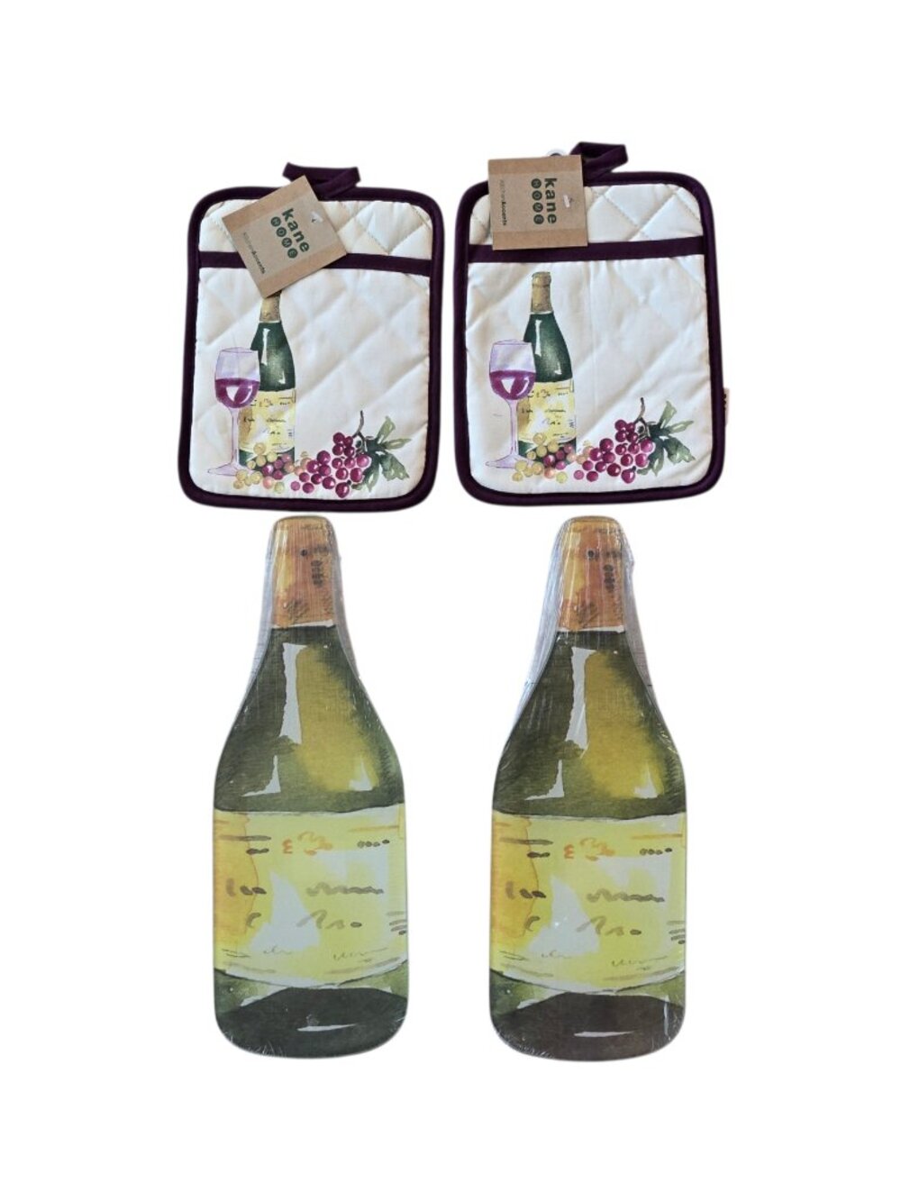 Pot Holder & Trivet Set Wine Theme Sealed NEW Kane Home Brand